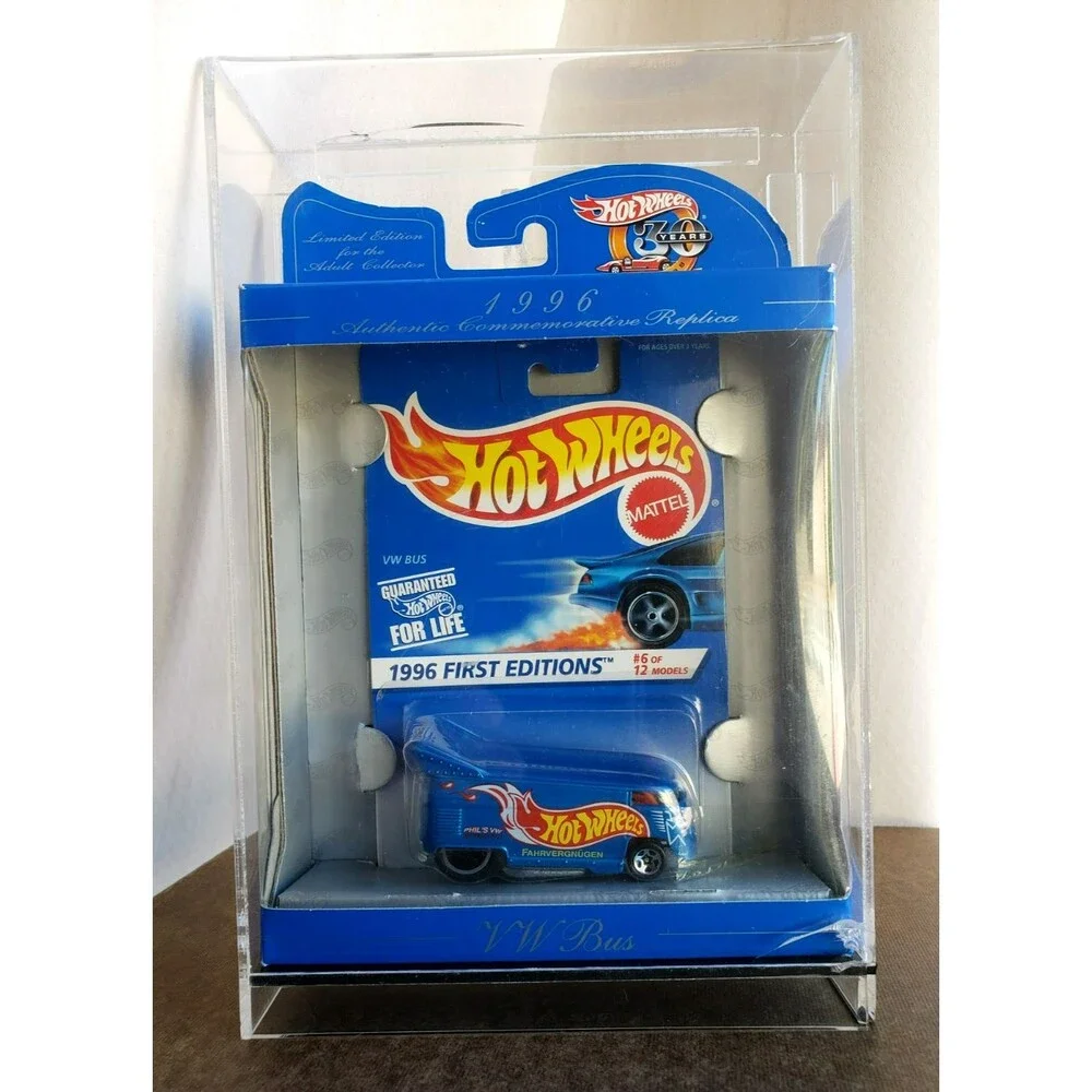 VTG. 1998 Hot Wheels 1996 VW BUS VOLKSWAGEN Blue 30Th ANNIVERSARY 5SP&10DOT 1:64